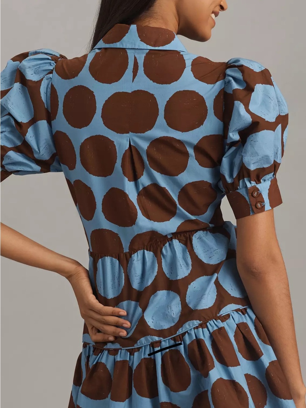 FARM Rio Blue & Brown Polka-Dot Tie-Front Mini Dress - Picture 3 of 3